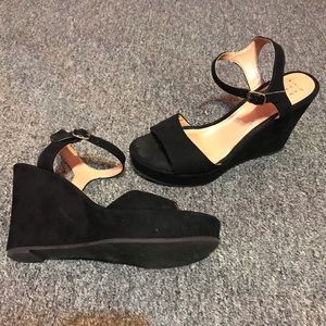 A new day black wedge heels